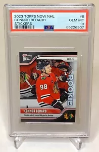 2023 Topps Now NHL Connor Bedard Rookie Stickers PSA 10 #5 - Picture 1 of 2