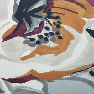 Handmade Decorative Table Runner Grey Mustard Large Floral Print 144cm x 32cm - Picture 1 of 12