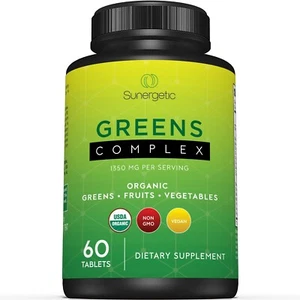 USDA Organic Greens Superfood Tablets-Includes Greens, Fruits & Veggies - Picture 1 of 8
