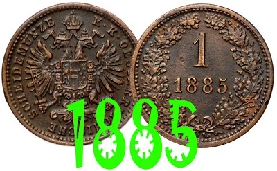 Austria 1 Kreutzer 1885 Franz Josef Copper Coin #15623 - Image 1 of 3