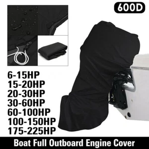 Fit 6-225HP Motor Full Outboard Boat Engine Cover 600D Oxford Waterproof - Picture 1 of 12