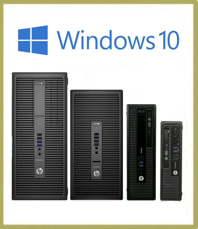 FAST CHEAP HP WINDOWS 10 COMPUTER DESKTOP Wi-Fi PC INTEL CORE i3 i5 i7 CPU - Image 1 of 1