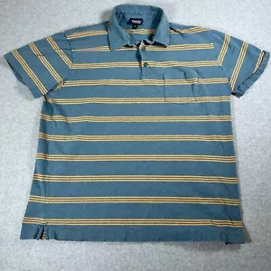 Patagonia Organic Cotton Polo Shirt Striped Pocket Casual Top XL - Picture 1 of 7