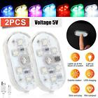 2Pcs Touch 7 Colors Led Light Car Room Wireless Ambient Neon Atmosphere Lamp C