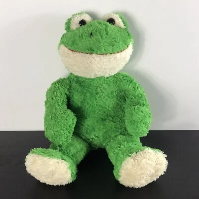 BUILD A BEAR FRIENDLY SMILING GREEN FROG PLUSH STUFFED ANIMAL BABW WORKSHOP - Image 1 of 4