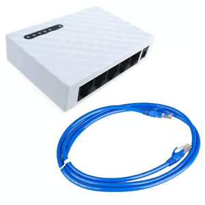 Netzwerk Switch 5 Port Gigabit Ethernet Splitter LAN Switching Hub Cat 6 Kabel - Bild 1 von 22