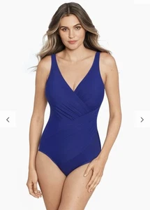 Miraclesuit Women's Oceanus Tummy Control One Piece Swimsuit Azul Blue 18W New - Picture 1 of 8