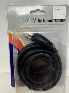 Cable de antena coaxial de TV RoadPro 10' con conectores F RP-590C - Imagen 1 de 4