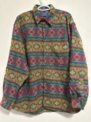 Pendleton Pure Virgin Wool Made In USA Southwestern Aztec Men Shirt Size XL - Image 1 of 4