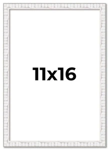 11x16 Frame White Real Wood Picture Frame Width 0.75 inches | Interior Frame Dep - Picture 1 of 9