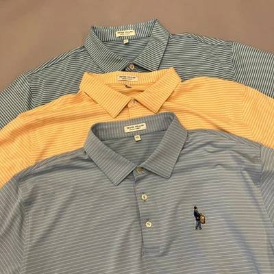 Camisa Polo Peter Millar Hombre XXL Verano Comodidad Lote De 3 Rayas Rendimiento Golf Foto 1 de 4
