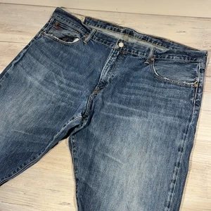 Polo Ralph Lauren Hampton Straight Leg Men's Blue Denim Jeans 42x30 Distressed - Picture 1 of 14