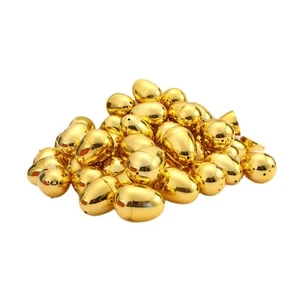 20x Golden Easter Eggs Basket Stuffers DIY Crafts Fillable Game Eggs Toys Empty - Picture 1 of 7