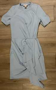 Rachel Parcell hellblaues knielanges Bleistiftkleid Gr. M Rüschen - Bild 1 von 4