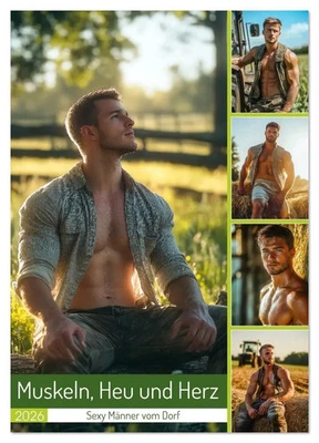 CALVENDO Muskeln, Heu und Herz - Sexy Männer vom Dorf (Wandkalender 2026 DIN A4 hoch),...