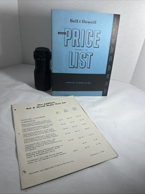 Bell & Howell 1951 lista de precios de noviembre y lista de precios nueva adición Foto 1 de 4