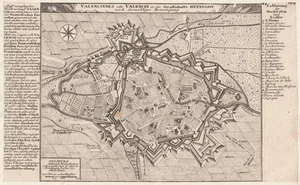 c1720 Valenciennes Festungsanlage Festung Frankreich France Kupferstich-Plan - Imagen 1 de 1