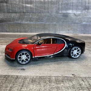Burago 1/24 or 1:24 Scale Diecast Bugatti Chiron - Red & Black NO BOX - Picture 1 of 15