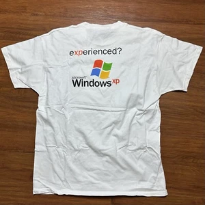 Maglietta vintage 2001 Microsoft Windows XP Shirt XL sei esperto tecnologia promo maglietta Y2K - Foto 1 di 8