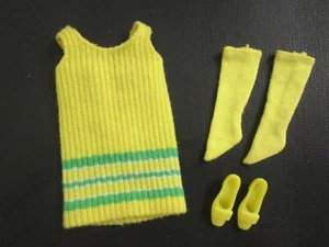 Barbie vintage: TWIGGY Do's #1725 vestito vestito giallo a costine - Foto 1 di 6