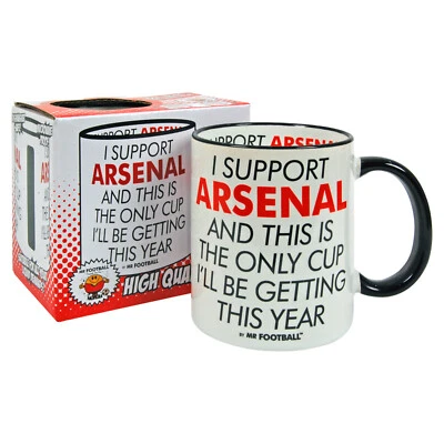MR FOOTBALL Arsenal Supporter Mug Funny I SUPPORT cup Xmas Present Gift Gooner Football
