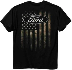 Ford Camouflage Accent Hunting American Flag Cars Trucks Patriotic T Shirt 8960 - Picture 1 of 3