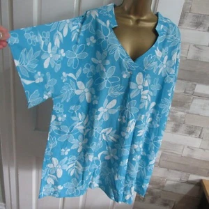 YOURS ● size 22 24 ● blue white floral tunic summer dress womens ladies - Picture 1 of 5