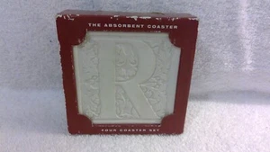 Absorbastone The Absorbent Coaster, 4 Coaster Set, Letter "R" New, Never Opened. - Picture 1 of 3