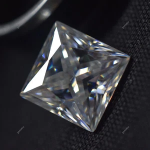 5.29 Ct Synthetic Moissanite D Color CERTIFIED Gemstone 1 Pcs Square Cut 10 mm - Picture 1 of 12