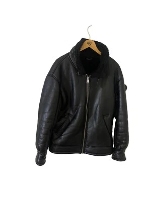 Zara Men's Black Faux Leather Fleece Lined Full Zip Jacket - Large - Image 1 of 4