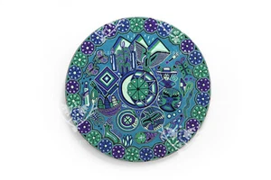 Quadro filato arte Huichol - Catinemiayeeni 60 cm. 24 pollici Filo per opera d'arte messicana - Foto 1 di 16