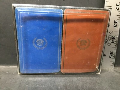 Vintage Cadillac 2 Deck Card Set Plastic Case Congress Bridge - Image 1 of 4