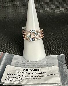 Bomb Party Ring 💍 Size 8 RBP7265 “Dreaming of Sparkle” March 2024 - Aqua CZ
