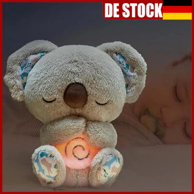 MARKENLOS DE Schlummer Grau Koala Spieluhr Plüsch Kuscheltier mit Atembewegung und Musik