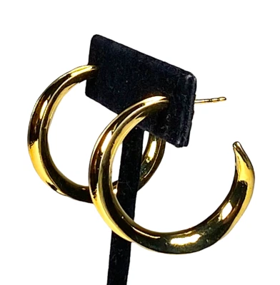Robert Lee Morris Hoop Pierced Earrings Gold Tone Grass Blade New Iconic - Image 1 of 4