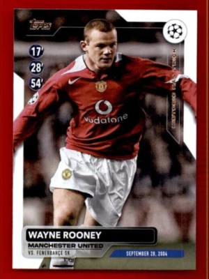 2023-24 Topps UEFA Club Competitions Historic Hat Tricks #HH11 Wayne Rooney. - Image 1 of 2