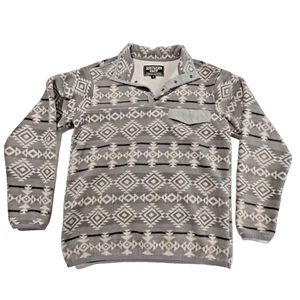 Southern Grit Pullover Men Small Gray Fleece Snap Aztec Southwestern Sweatshirt - Picture 1 of 4