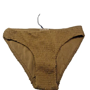 Free People Textured Bikini Bottom Aila Blue Vicki, Size L, Olive Green - Picture 1 of 11