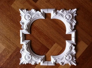 Estuco - Roseta 102-533a de 4 decoraciones de esquina, espejo de pared techo - Imagen 1 de 1