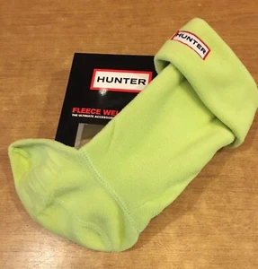 Hunter Kids Fleece Wellingtons Welly Wellie Socks LIME GREEN EU28-30 UK 10-12 - Picture 1 of 2