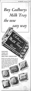 1951 Advert Cadbury's MILK TRAY Chocolate Block (7) Original Ephemera Print Ad - Picture 1 of 1