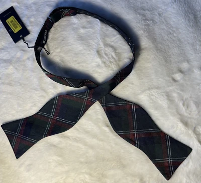 DANIEL CREMIEUX PAJARITA HOMBRE 100% SEDA AJUSTABLE VERDE/AZUL MARINO/ROJO CUADROS Foto 1 de 4