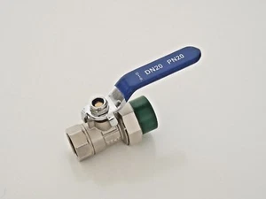 Union Gewinde Kugelhahn - 20 mm PPR X 1 in NPT Buchse - Messing vernickelt - Bild 1 von 5