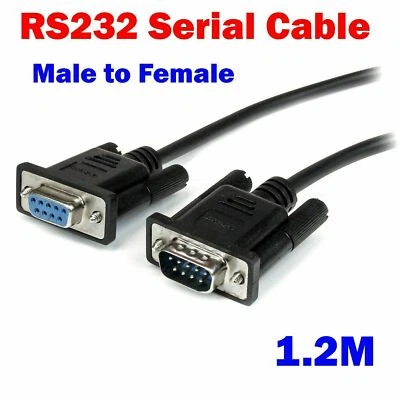 New 1.2m RS232 Serial Port Cable DB 9 pin COM Male to Female for printer TC.. - image 1 of 4