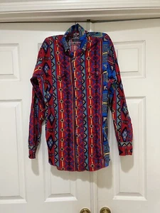 Vintage Wrangler Langarm geknöpftes Azteken Tribal Western Hemd Größe 151/2-35 - Bild 1 von 8