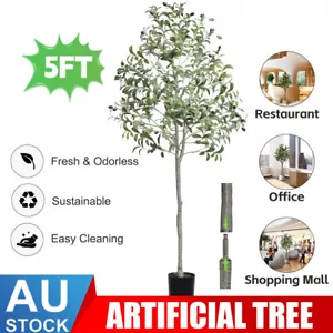 Artificial Plants Home Garden Office Decoration Plant Indoor Fake Olive Tree 5FT - Picture 1 of 12