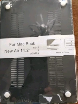 Funda rígida negra mate para MacBook New Air 14.2" A2442, A2779, A2918, A2992 Foto 1 de 2