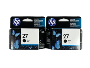 2x Oryginalny czarny wkład atramentowy HP 4215 4215 3320 3420 HP 27 C8727AN Exp 03/24 - Zdjęcie 1 z 1