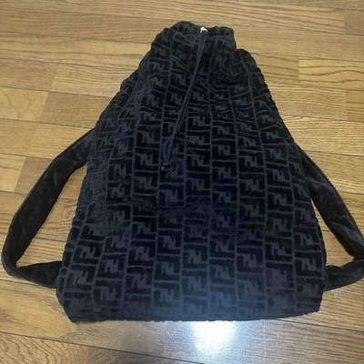 FENDI Backpack & Towel 2-Way Black Canvas Cotton - Image 1 of 4