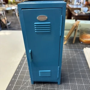 Vintage blau Mini Metall Spind abschließbar Aufbewahrung von Verbot Too 1987 - Bild 1 von 10